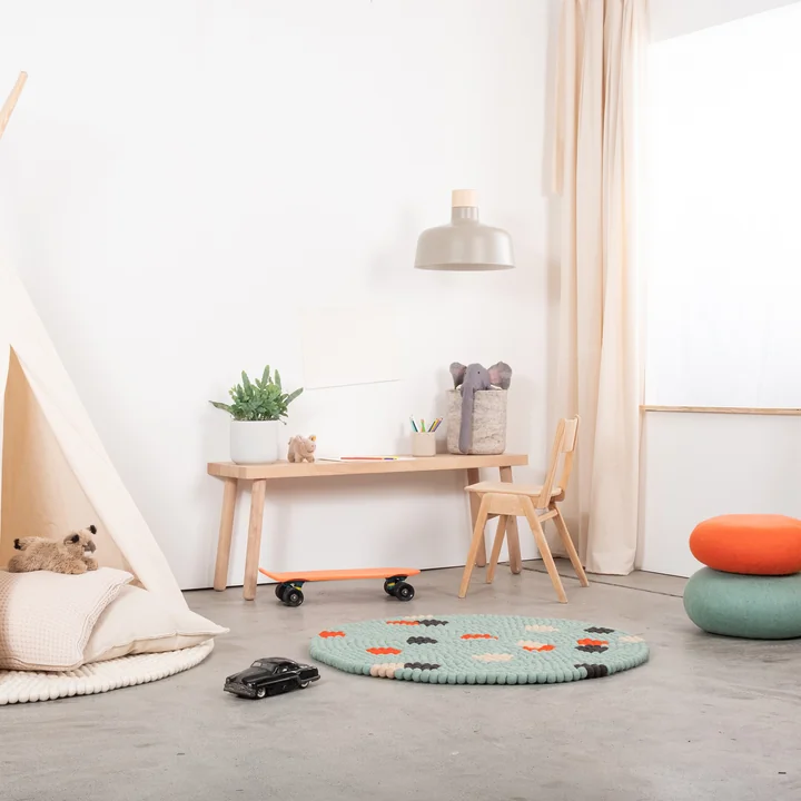 myfelt - Terra Tapis de boules de feutre rond