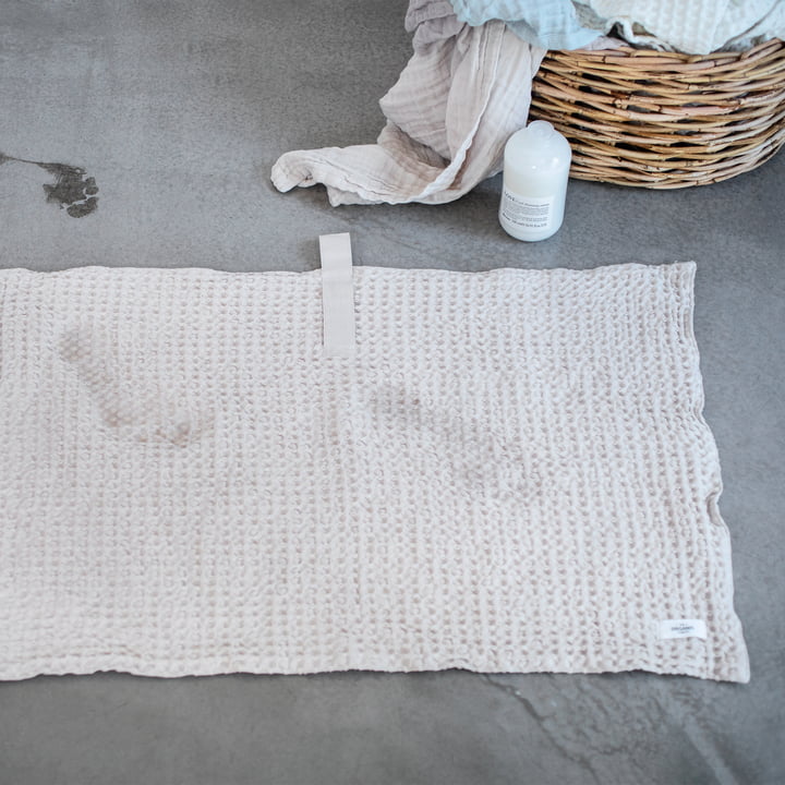 Big Waffle Tapis de bain, 55 x 80 cm, stone de The Organic Company