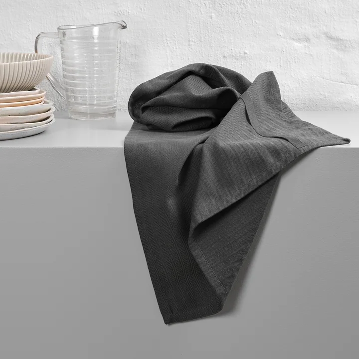 Torchon à vaisselle, 53 x 86 cm, gris foncé de The Organic Company