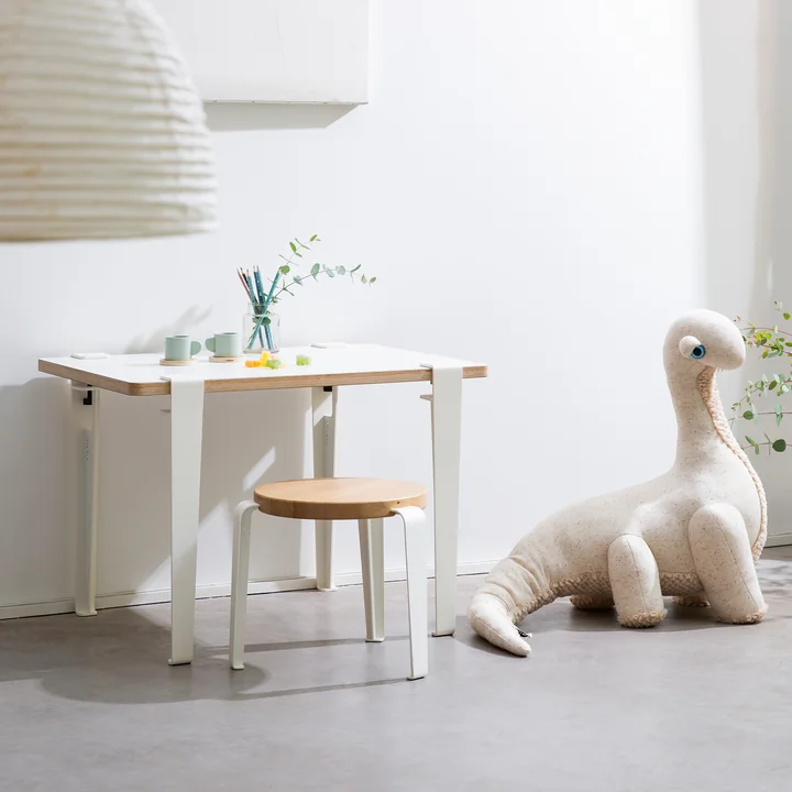 MINI LOU Tabouret pour enfants Chêne, blanc nuage de TipToe