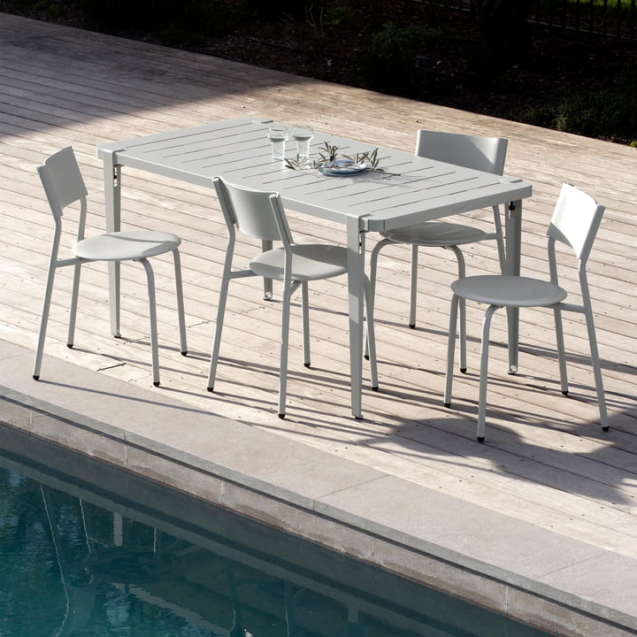 Table de jardin MIDI Collection, 190 x 90 cm, gris craie de TipToe