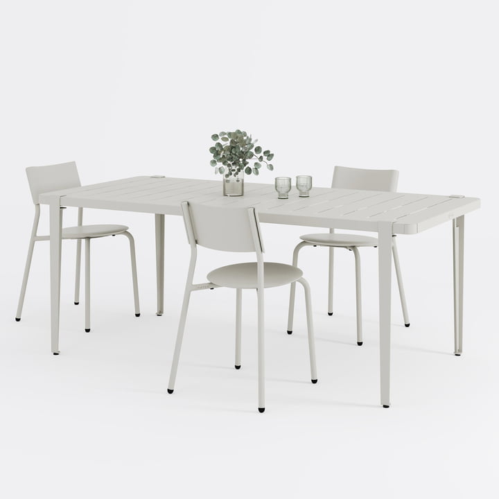 Table de jardin MIDI Collection, 190 x 90 cm, gris craie de TipToe