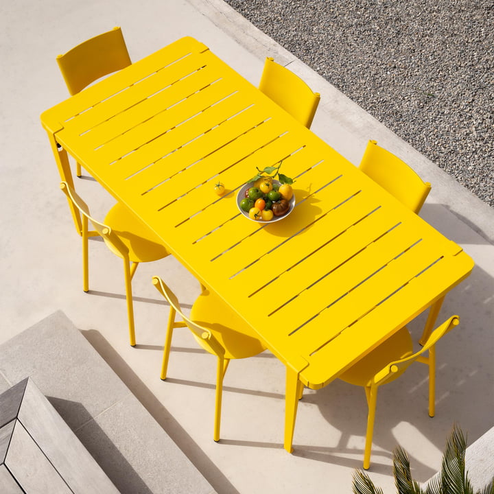 Table de jardin MIDI Collection, 190 x 90 cm, jaune soleil de TipToe