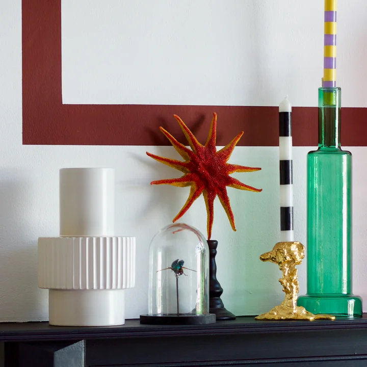 Pols Potten - Gear Vase, S, blanc / or (émaillé mat)