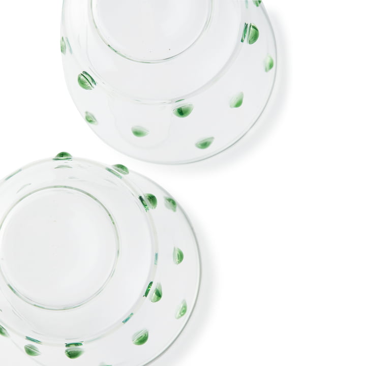 Pols Potten - Nob Verre à boire, H 10 cm, vert olive (set de 2)