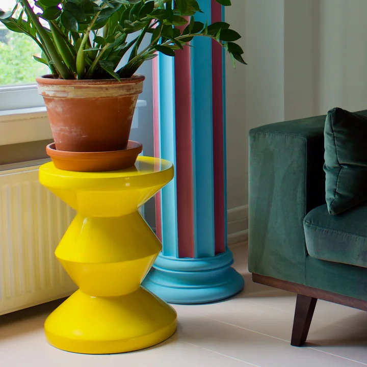 Zig Zag Tabouret, jaune de Pols Potten