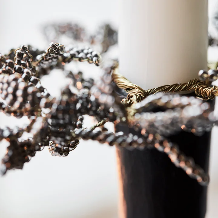 Pearl Anneaux de bougies de House Doctor en couleur gris / or