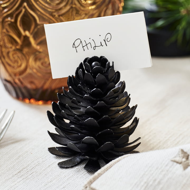 Pinus Porte-nom de House Doctor dans la couleur noir antique