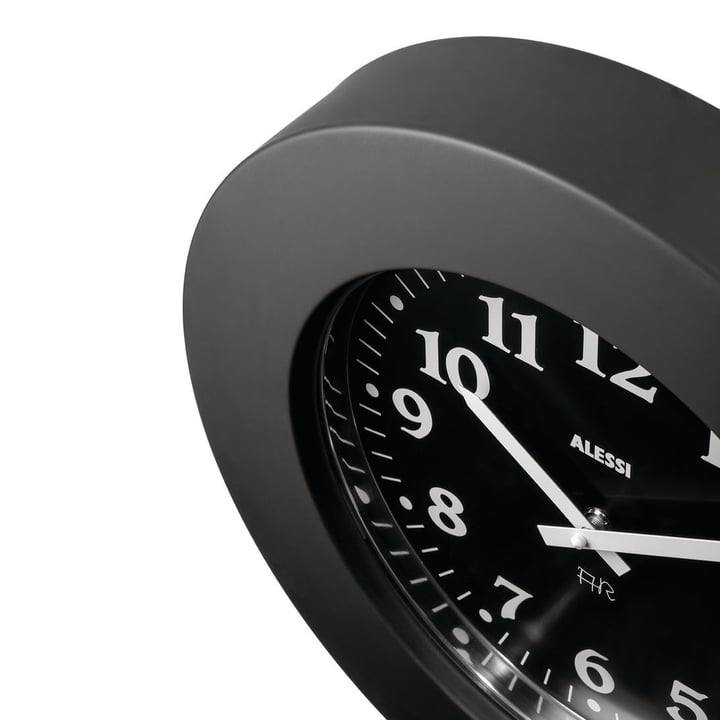 Momento Horloge murale de Alessi en couleur noire