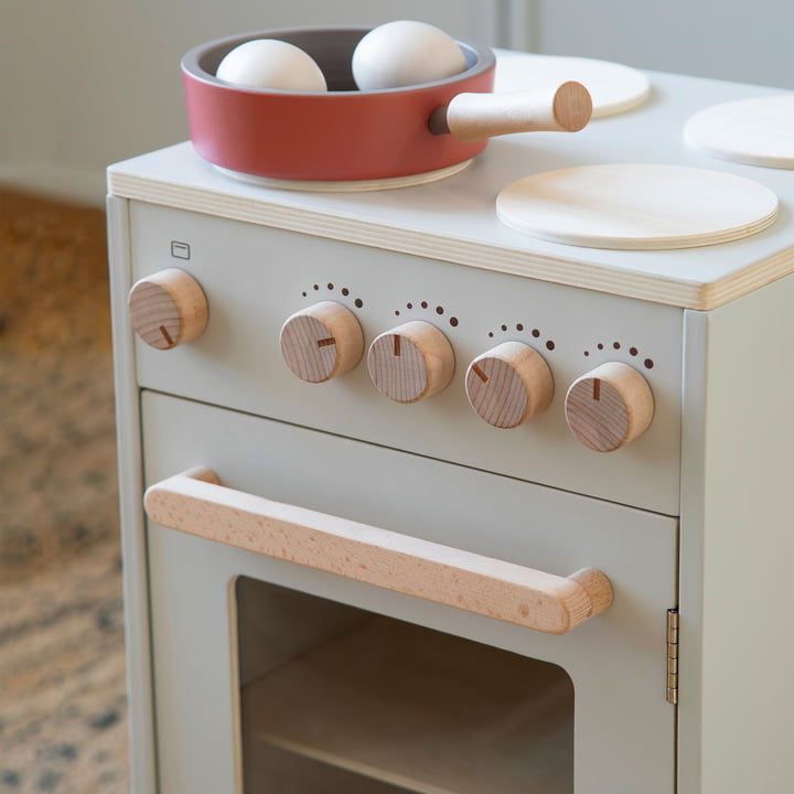 KIDchen Cuisine pour enfants en bois, cuisinière, beige de Sebra