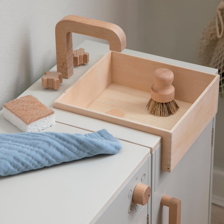 KIDchen Cuisine pour enfants en bois, évier, beige de Sebra