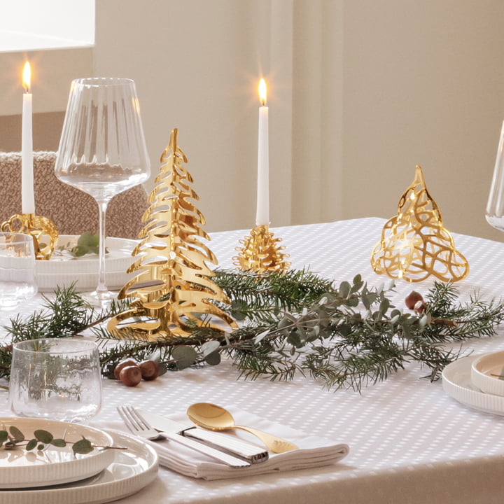 Sapin de Noël de table, doré de Georg Jensen