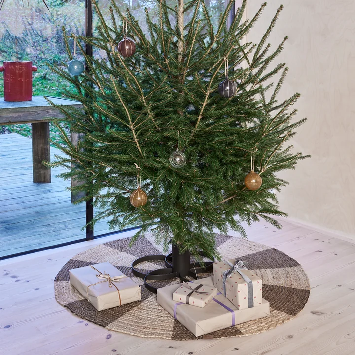 OYOY - Tapis rond pour sapin de Noël, Ø 120 cm, naturel