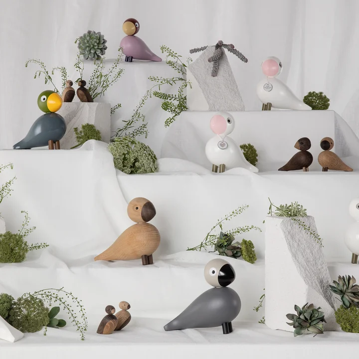 Oiseau chanteur Love Charity de Kay Bojesen dans la version blanche / rose