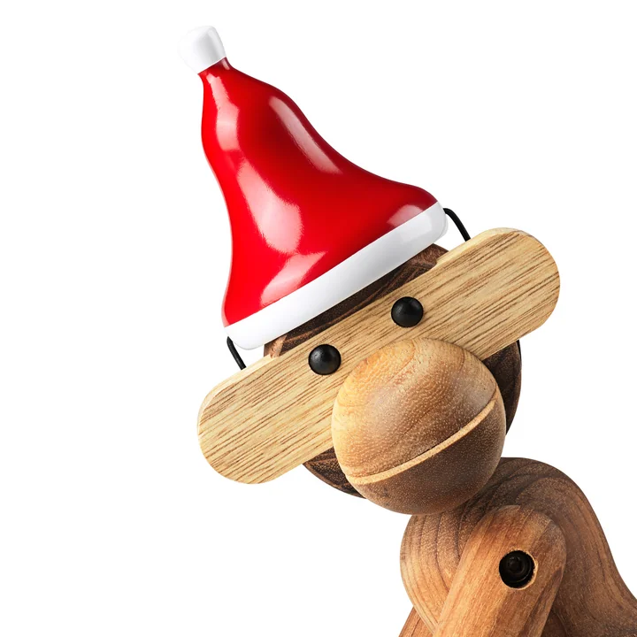 Bonnet à pointe pour le singe médium de Kay Bojesen en version rouge / blanc