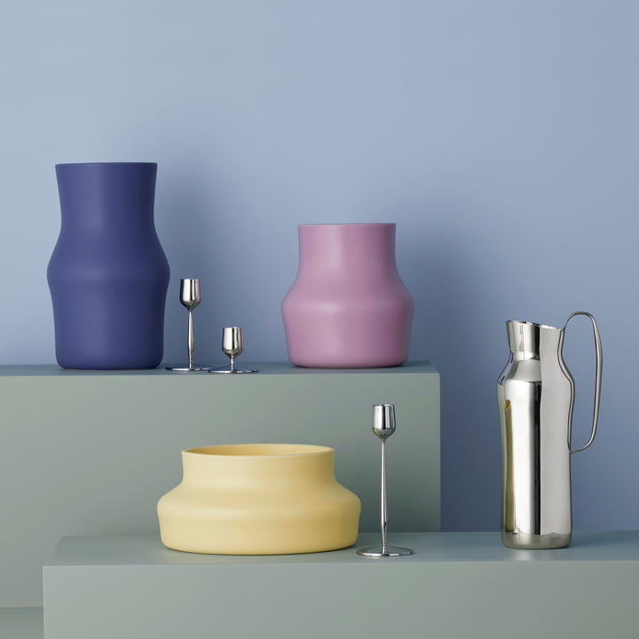 Gense - Dorotea Vases en céramique et acier brillant