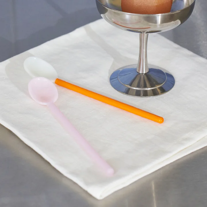 Set de cuillères en verre de HAY dans la version duo, rose clair / orange clair (set de 2)