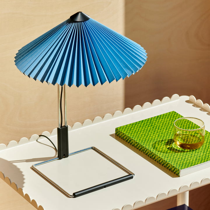 Matin Lampe de table LED S, placid blue / mirror de HAY