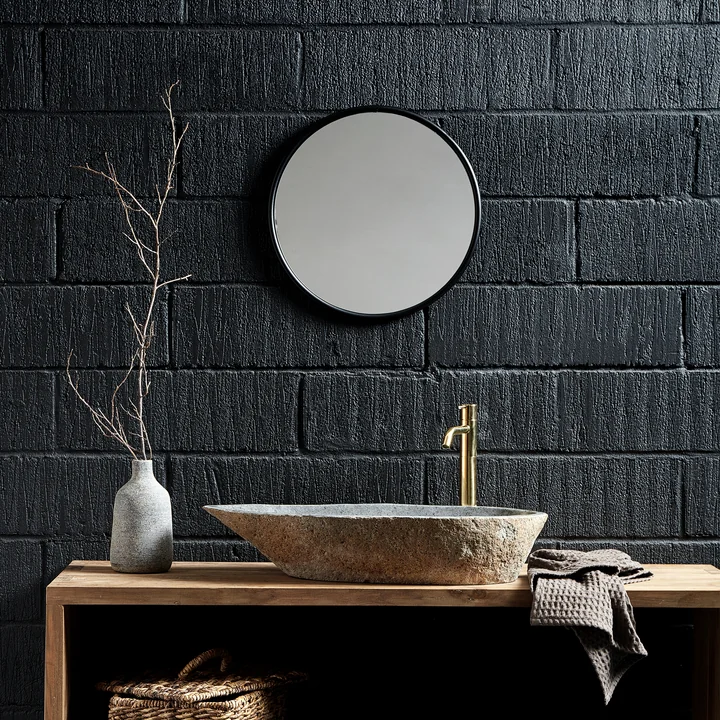 Muubs - Copenhagen miroir mural rond Ø 80 cm, noir