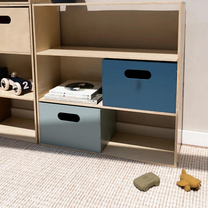 Nofred - Boîte de rangement, 33,5 x 22 x 24 cm, bleu