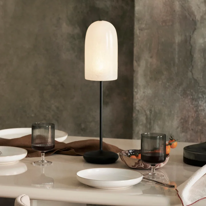 Ferm Living - Gry LED Akku Lampe de table, noir / translucide