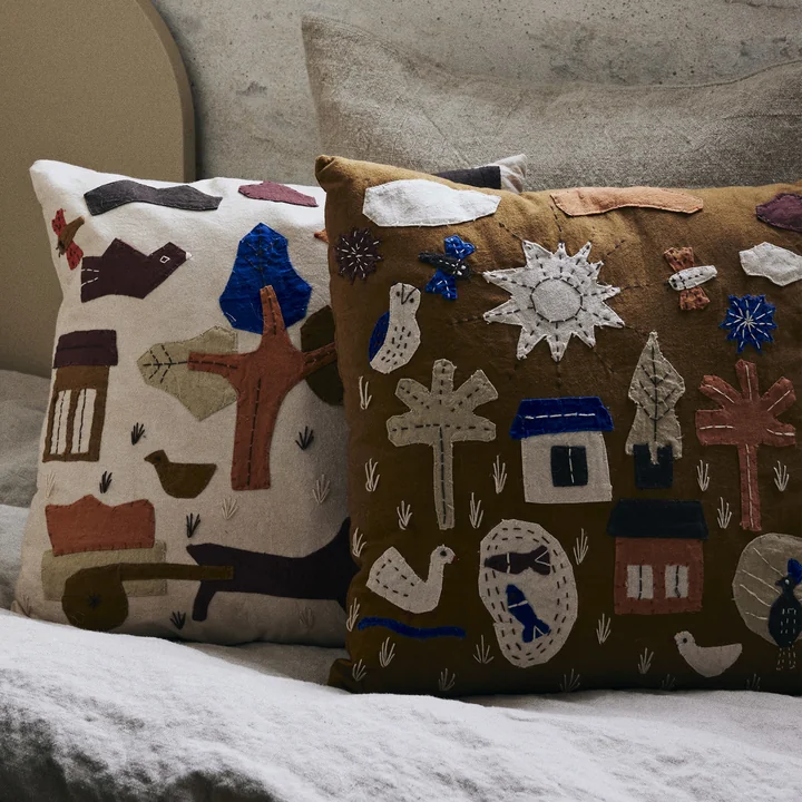 Ferm Living - Village Coussin, 40 x 40 cm