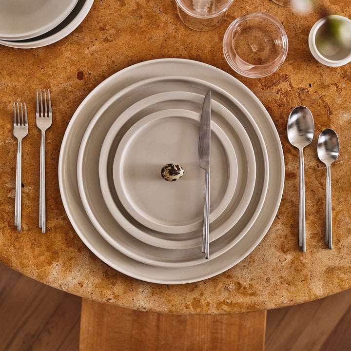 Dune Assiette by Kelly Wearstler, albâtre blanc de Serax