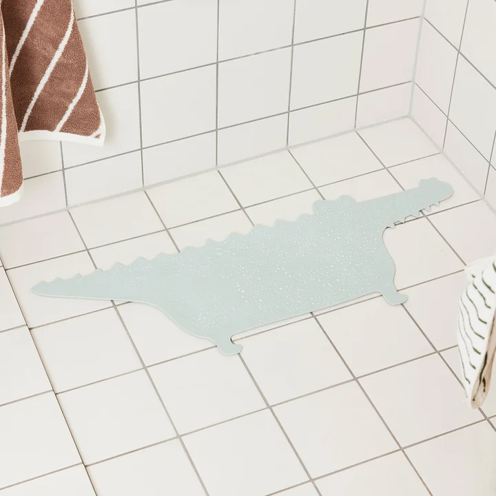 OYOY - Tapis de bain antidérapant, crocodile Gustav, pale mint