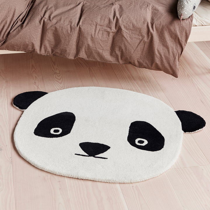 OYOY - Tapis Panda, 110 x 87 cm, blanc / noir