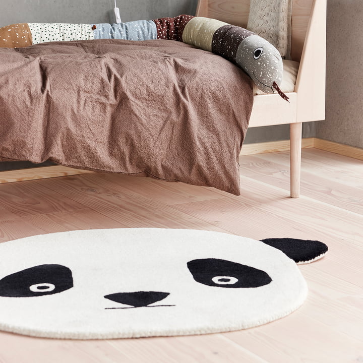 OYOY - Tapis Panda, 110 x 87 cm, blanc / noir