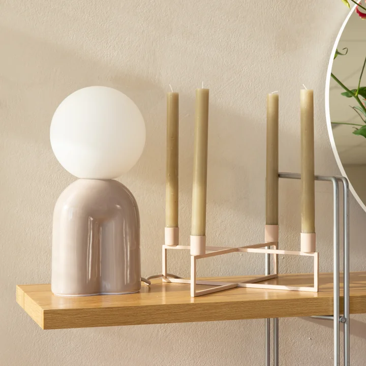 Nuuck - Hubert Lampe de table Ø 15 cm, gris glossy