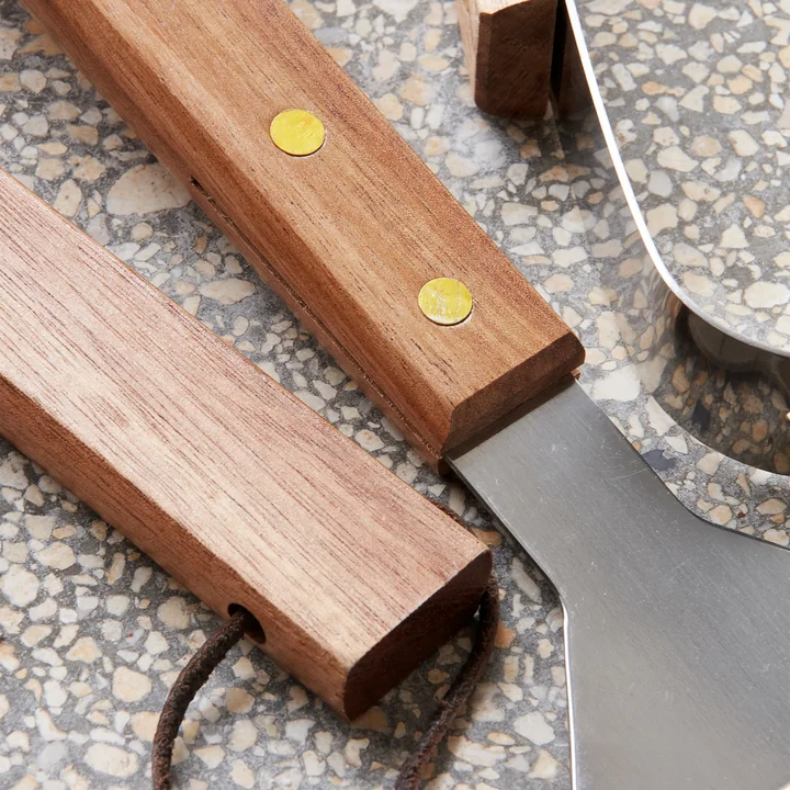 Outils BBQ, acacia naturel / acier inoxydable (set de 3) de Nicolas Vahé