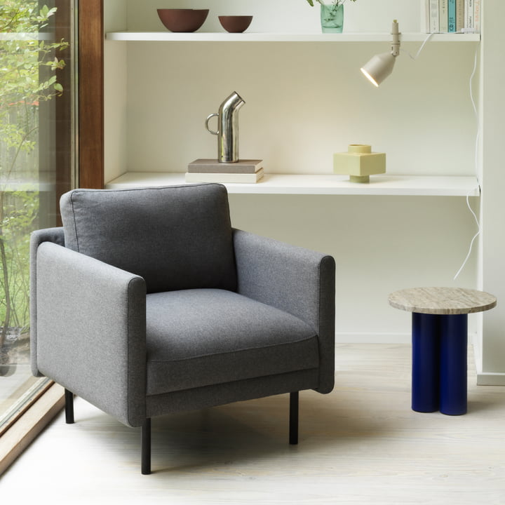 Rar Fauteuil, noir / Re-Born dark grey de Normann Copenhagen