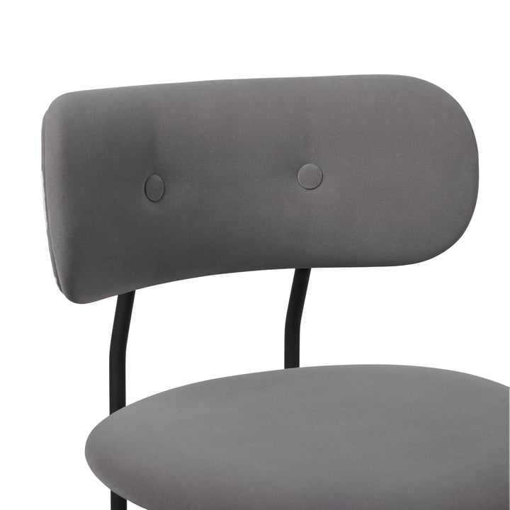 Gubi - Coco Dining Chaise rembourrée, noir mat / Sunday Velvet (025)