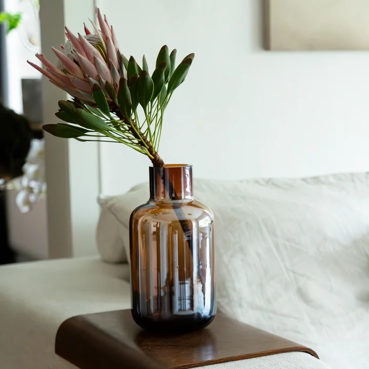 HANA - Lister Vase 13 x H 25 cm, ambre