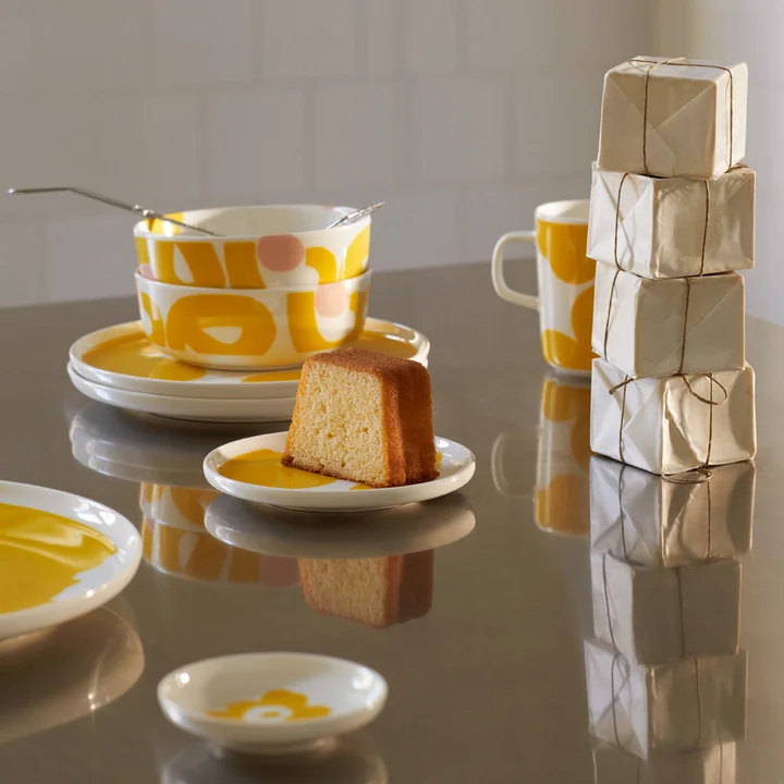 Oiva Seppel bol, 400 ml, blanc / spring yellow de Marimekko