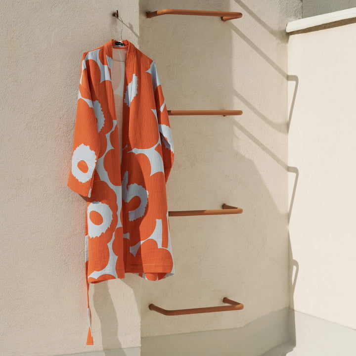 Marimekko - Unikko Peignoir, S, bleu clair / orange