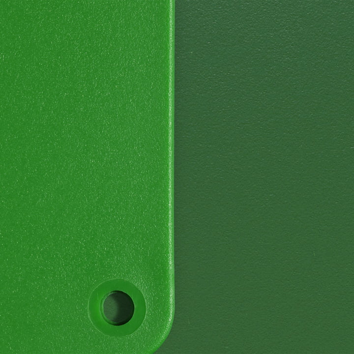 Eames Plastic RE échantillon de matériau de Vitra dans les couleurs vert et émeraude