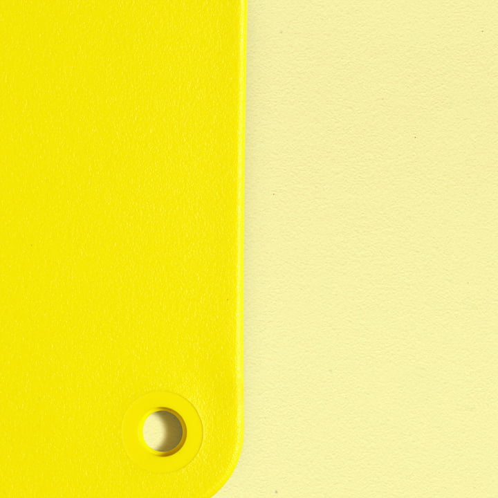 Eames Plastic RE échantillon de matériau de Vitra dans les couleurs sunlight et citron