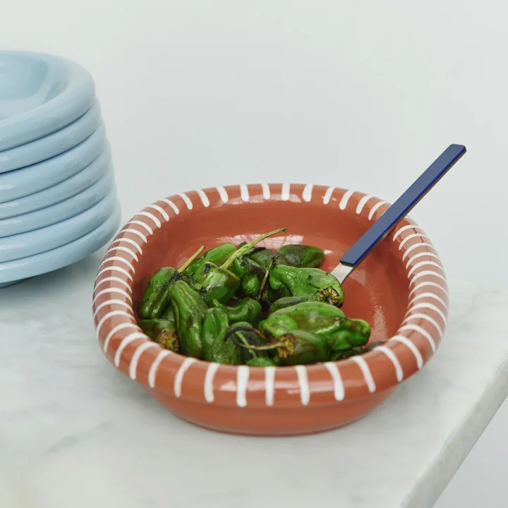 Barro Plat de service ovale, S, natural with stripes de HAY