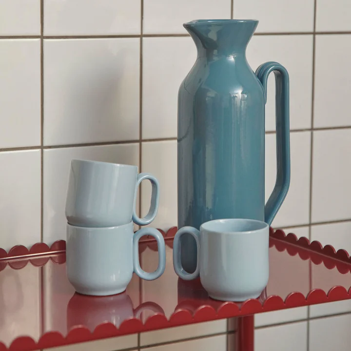 Barro Gobelet avec anse, bleu clair de HAY