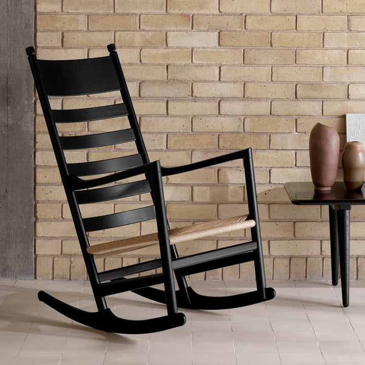 CH45 Chaise à bascule, chêne noir, laqué de Carl Hansen