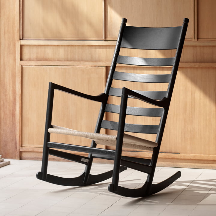 CH45 Chaise à bascule, chêne noir, laqué de Carl Hansen