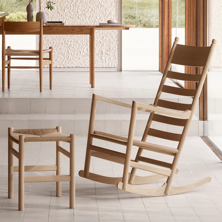 CH45 Chaise à bascule, chêne de Carl Hansen