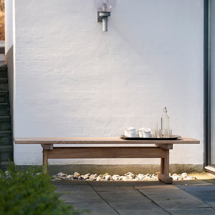 FDB Møbler - M15 Banc de jardin 49,5 x 180 cm, frêne naturel huilé