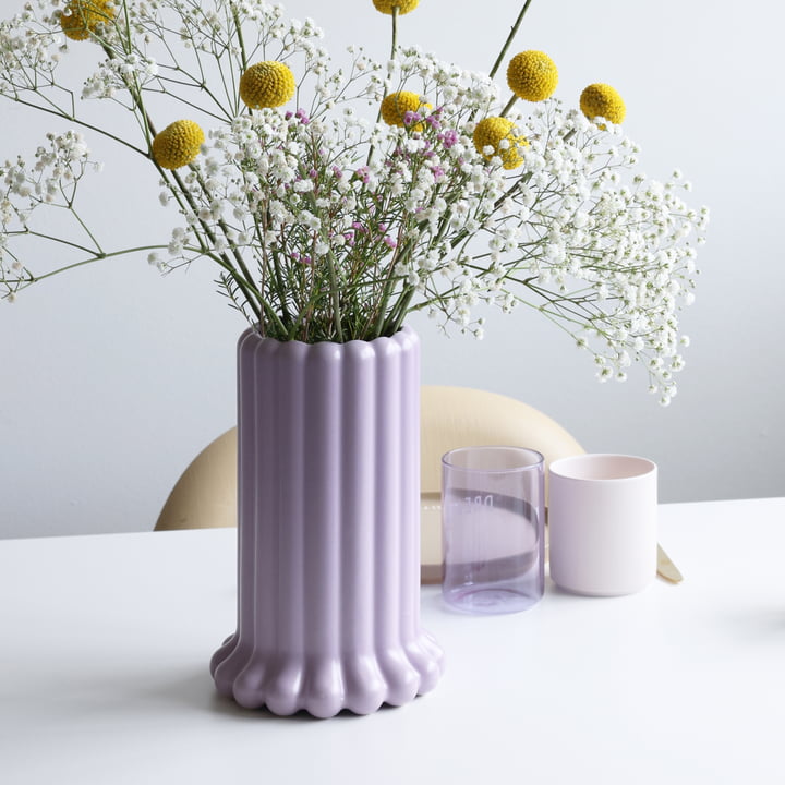 Tubular Vase, H 24 cm, lilac breeze de Design Letters