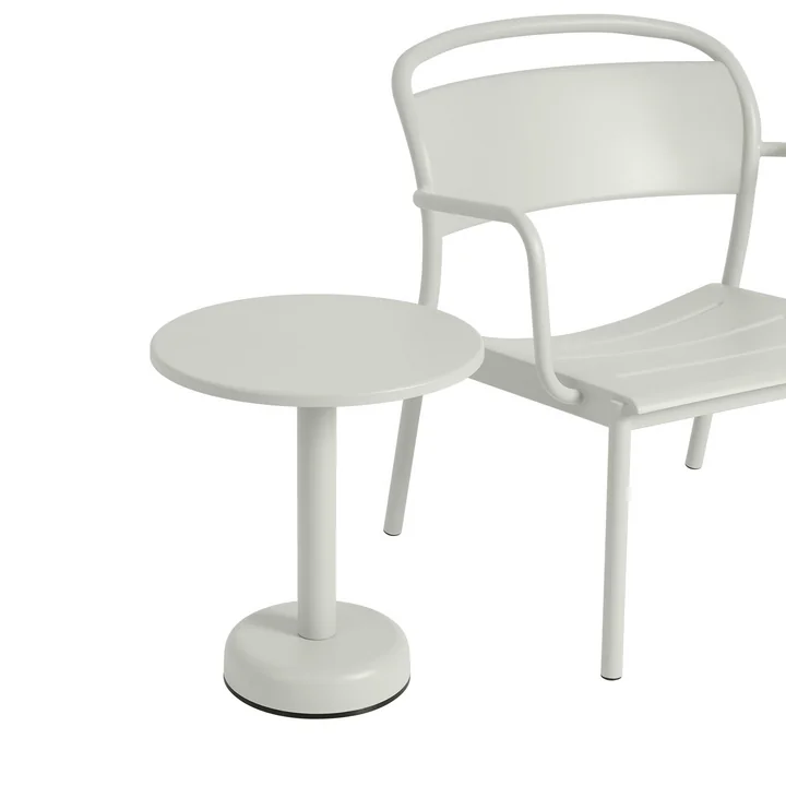 Linear Steel Outdoor Table basse avec Lounge Armchair, gris de Muuto
