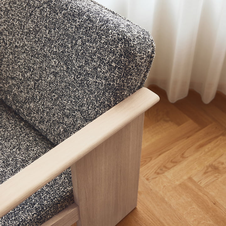 Block Fauteuil lounge, chêne huilé / noir-blanc 0004 (Zero) de Form & Refine
