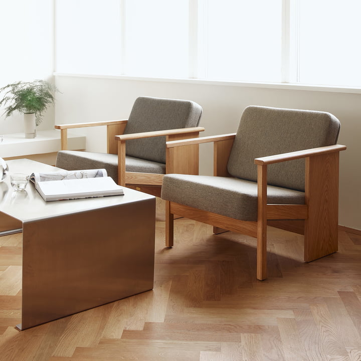 Block Fauteuil lounge, chêne huilé / marron 227 (Hallingdal 65) de Form & Refine