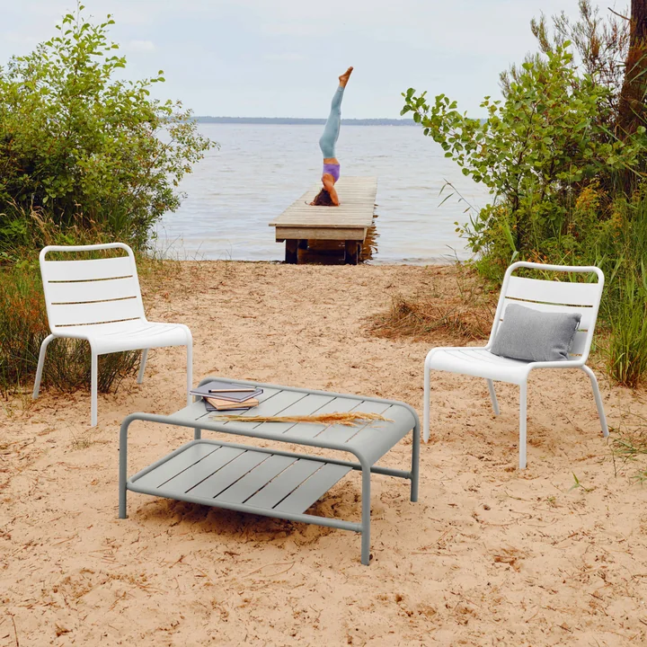 Fermob - Luxembourg Table basse, 90 x 55 cm, gris lapilli